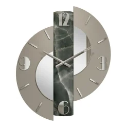 Orologi Da Parete Moderni-Selezionato da Mazzolaluce Orologio moderno a parete resina effetto marmo grigio dettagli argento