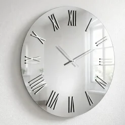 Orologi Da Parete Moderni-Selezionato da Mazzolaluce Orologio moderno a parete rotondo 80cm specchio chiaro