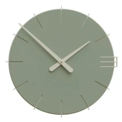 Orologi Da Parete Moderni-Selezionato da Mazzolaluce Orologio moderno a parete rotondo verde salvia 42cm