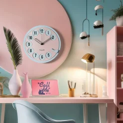 Orologi Da Parete Moderni-Selezionato da Mazzolaluce Orologio moderno da muro cenere e gelso rotondo numeri telefono