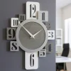 Orologi Da Parete Moderni-Selezionato da Mazzolaluce Orologio moderno da muro design legno grigio