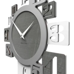 Orologi Da Parete Moderni-Selezionato da Mazzolaluce Orologio moderno da muro design legno grigio