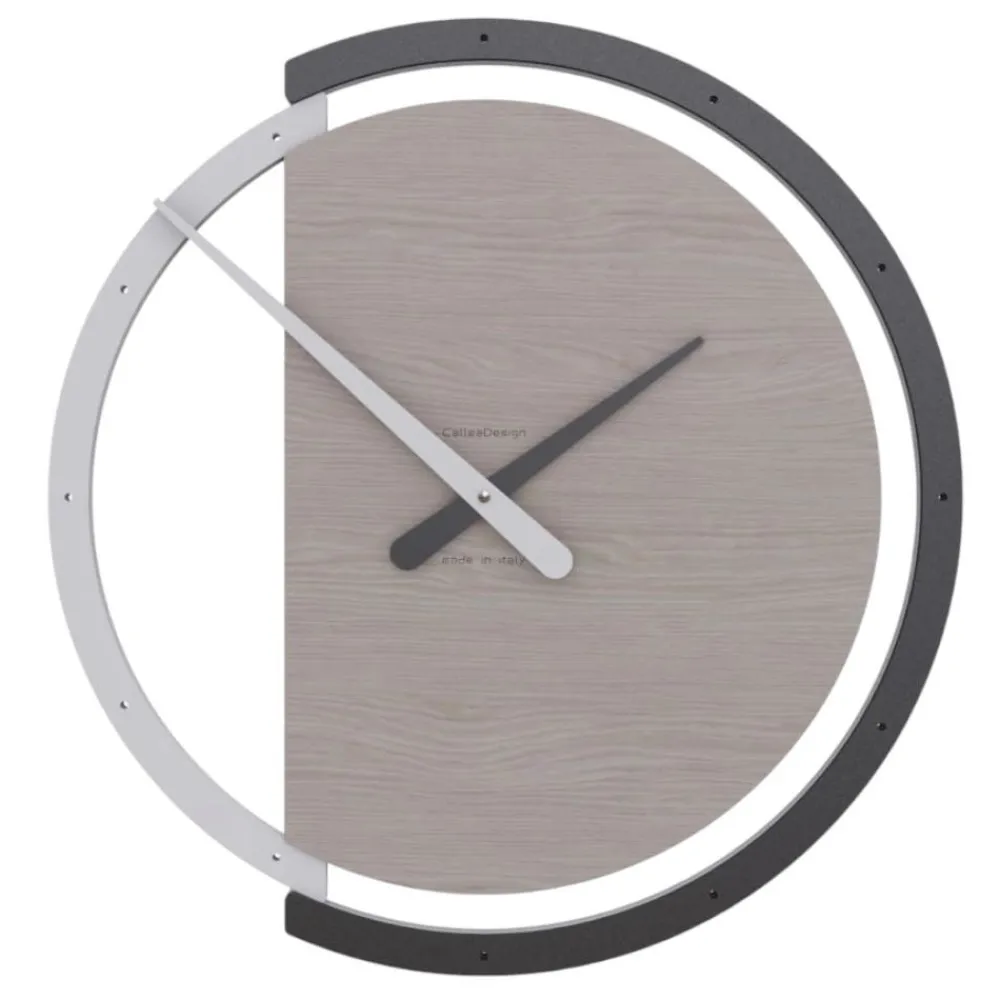 Orologi Da Parete Moderni-Selezionato da Mazzolaluce Orologio moderno da muro in legno effetto rovere rotondo
