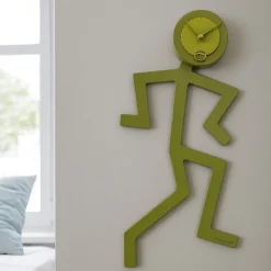 Orologi Da Parete Moderni-Selezionato da Mazzolaluce Orologio moderno da muro legno colore verde oliva