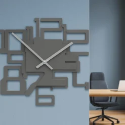 Orologi Da Parete Moderni-Selezionato da Mazzolaluce Orologio moderno da muro legno colore grigio quarzo