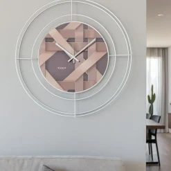 Orologi Da Parete Moderni-Selezionato da Mazzolaluce Orologio moderno da parete bianco design intreccio linee