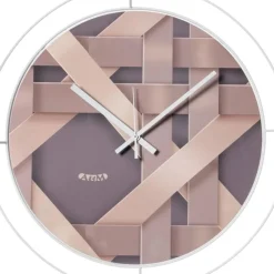 Orologi Da Parete Moderni-Selezionato da Mazzolaluce Orologio moderno da parete bianco design intreccio linee