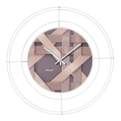 Orologi Da Parete Moderni-Selezionato da Mazzolaluce Orologio moderno da parete bianco design intreccio linee
