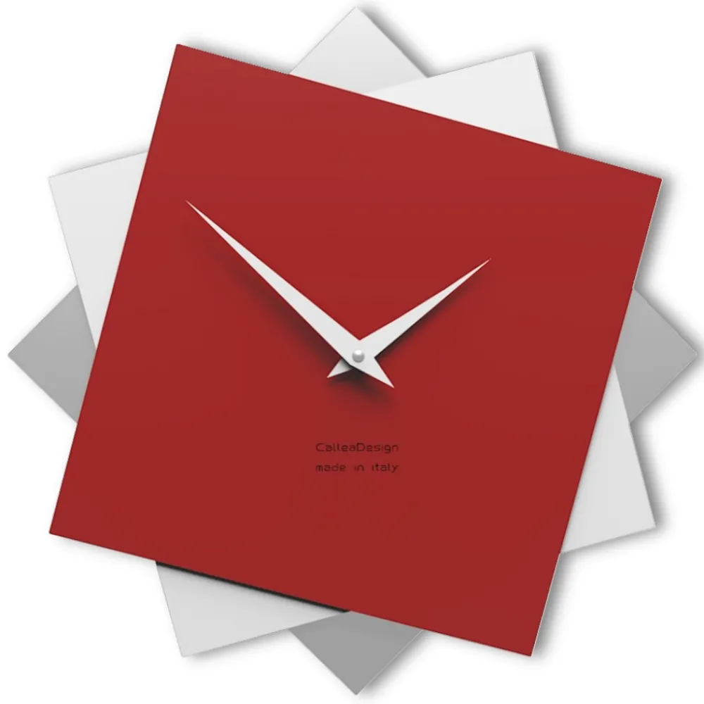Orologi Da Parete Moderni-Selezionato da Mazzolaluce Orologio moderno da parete 35cm rosso rubino bianco grigio