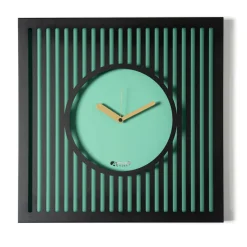 Orologi Da Parete Moderni-Selezionato da Mazzolaluce Orologio moderno da parete design quadrato nero e verde