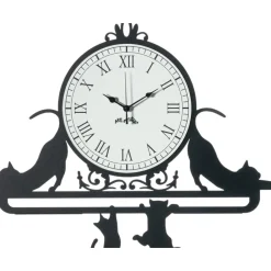 Orologi Da Parete Moderni-Selezionato da Mazzolaluce Orologio moderno da parete design gatti metallo nero numeri romani