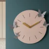 Orologi Da Parete Moderni-Selezionato da Mazzolaluce Orologio moderno da parete gelso glicine con farfalle