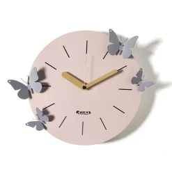 Orologi Da Parete Moderni-Selezionato da Mazzolaluce Orologio moderno da parete gelso glicine con farfalle