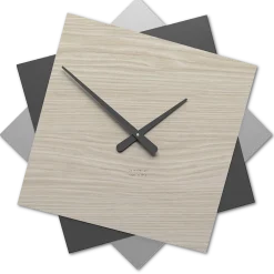 Orologi Da Parete Moderni-Selezionato da Mazzolaluce Orologio moderno da parete grande 60cm rovere breeze grigio