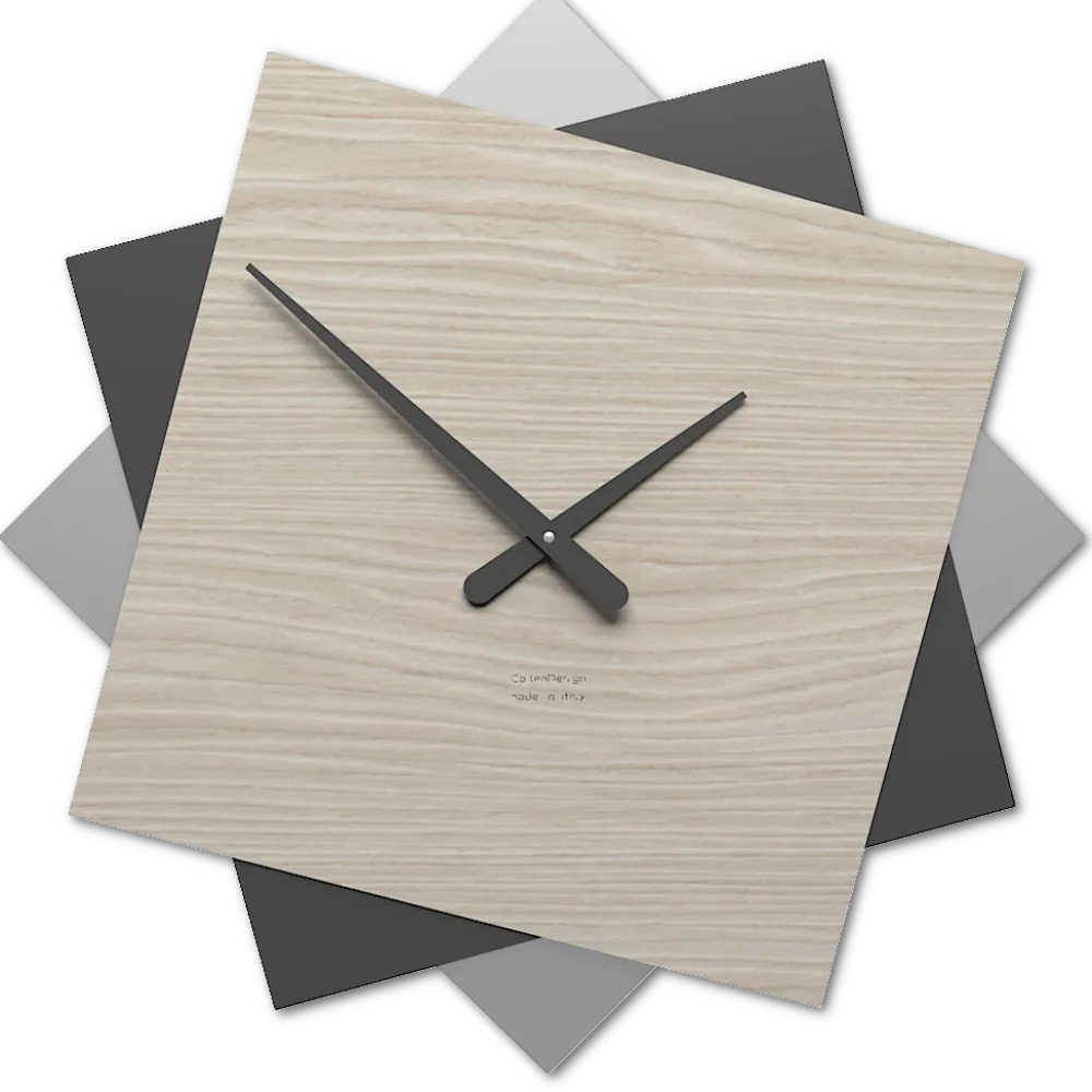 Orologi Da Parete Moderni-Selezionato da Mazzolaluce Orologio moderno da parete grande 60cm rovere breeze grigio