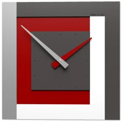 Orologi Da Parete Moderni-Selezionato da Mazzolaluce Orologio moderno da parete legno rosso rubino alta qualita'
