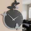 Orologi Da Parete Moderni-Selezionato da Mazzolaluce Orologio moderno da parete legno colore nero grigio