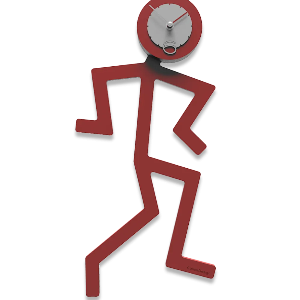 Orologi Da Parete Moderni-Selezionato da Mazzolaluce Orologio moderno da parete legno colore rosso rubino