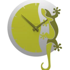 Orologi Da Parete Moderni-Selezionato da Mazzolaluce Orologio moderno da parete legno colore verde cedro
