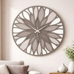 Orologi Da Parete Moderni-Bongelli Preziosi Orologio moderno da parete mosaico nocciola