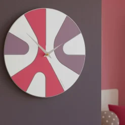 Orologi Da Parete Moderni-Selezionato da Mazzolaluce Orologio moderno da parete multicolor rotondo in legno