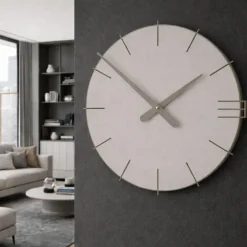 Orologi Da Parete Moderni-Selezionato da Mazzolaluce Orologio moderno da parete rotondo legno color sabbia 40cm
