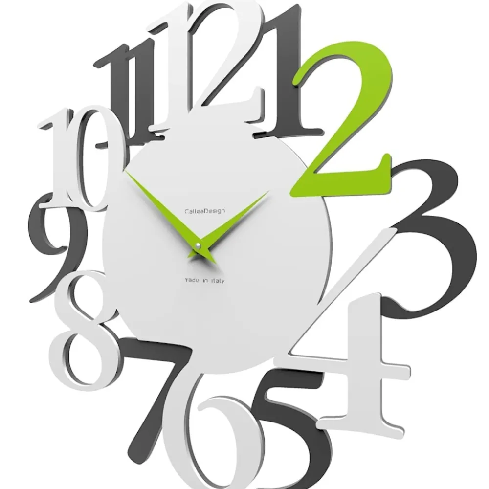 Orologi Da Parete Moderni-Selezionato da Mazzolaluce Orologio moderno numeri da parete legno verde mela grigio