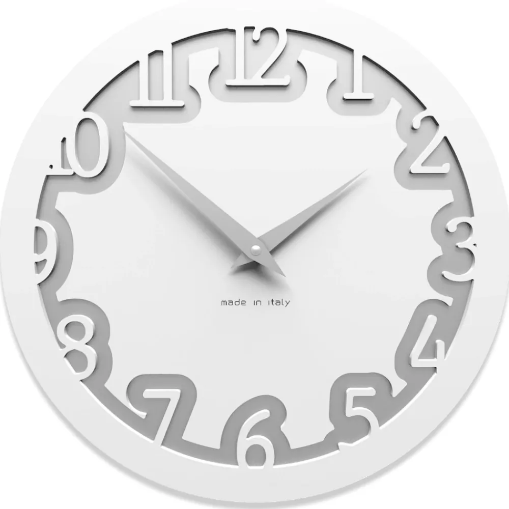 Orologi Da Parete Moderni-Selezionato da Mazzolaluce Orologio moderno rotondo da parete legno bianco