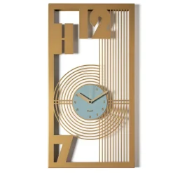 Orologi Da Parete Moderni-Selezionato da Mazzolaluce Orologio moderno verticale da muro oro e verde marino
