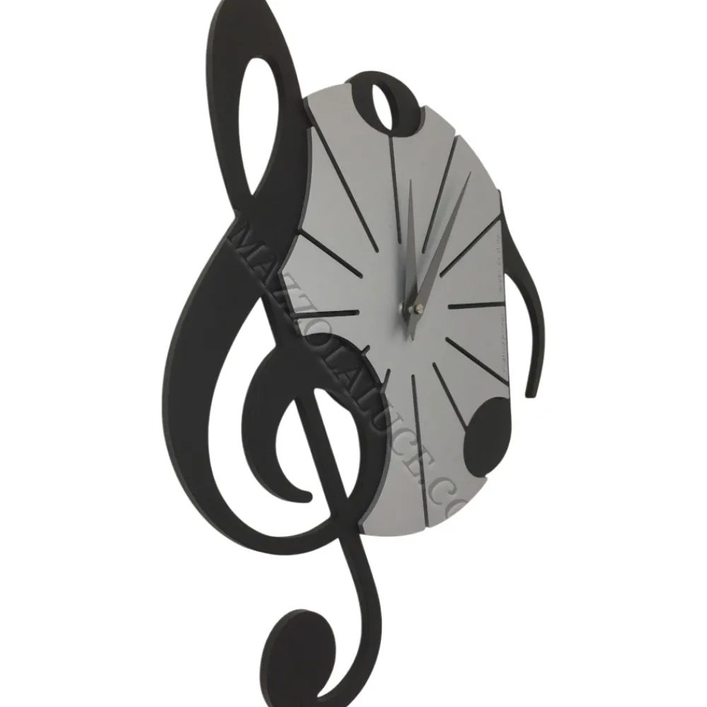 Orologi Da Parete Moderni-Selezionato da Mazzolaluce Orologio musicale da parete moderno nero grigio