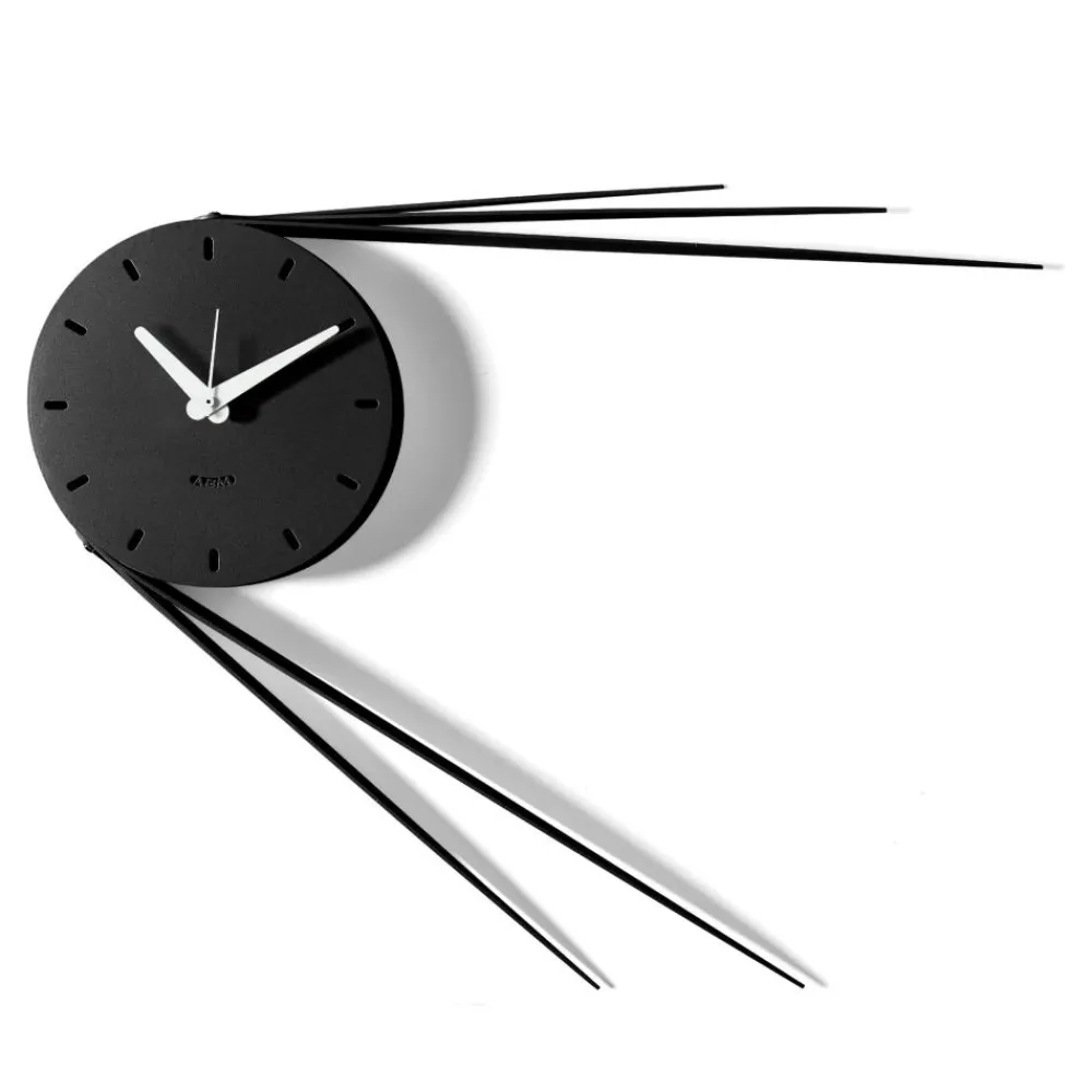 Orologi Da Parete Moderni-Selezionato da Mazzolaluce Orologio nero da muro moderno rotondo design linee