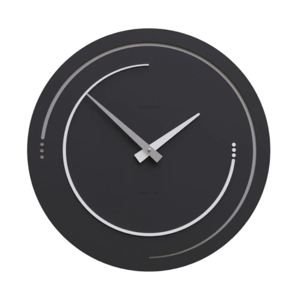 Orologi Da Parete Moderni-Selezionato da Mazzolaluce Orologio nero da parete legno rotondo moderno 46cm