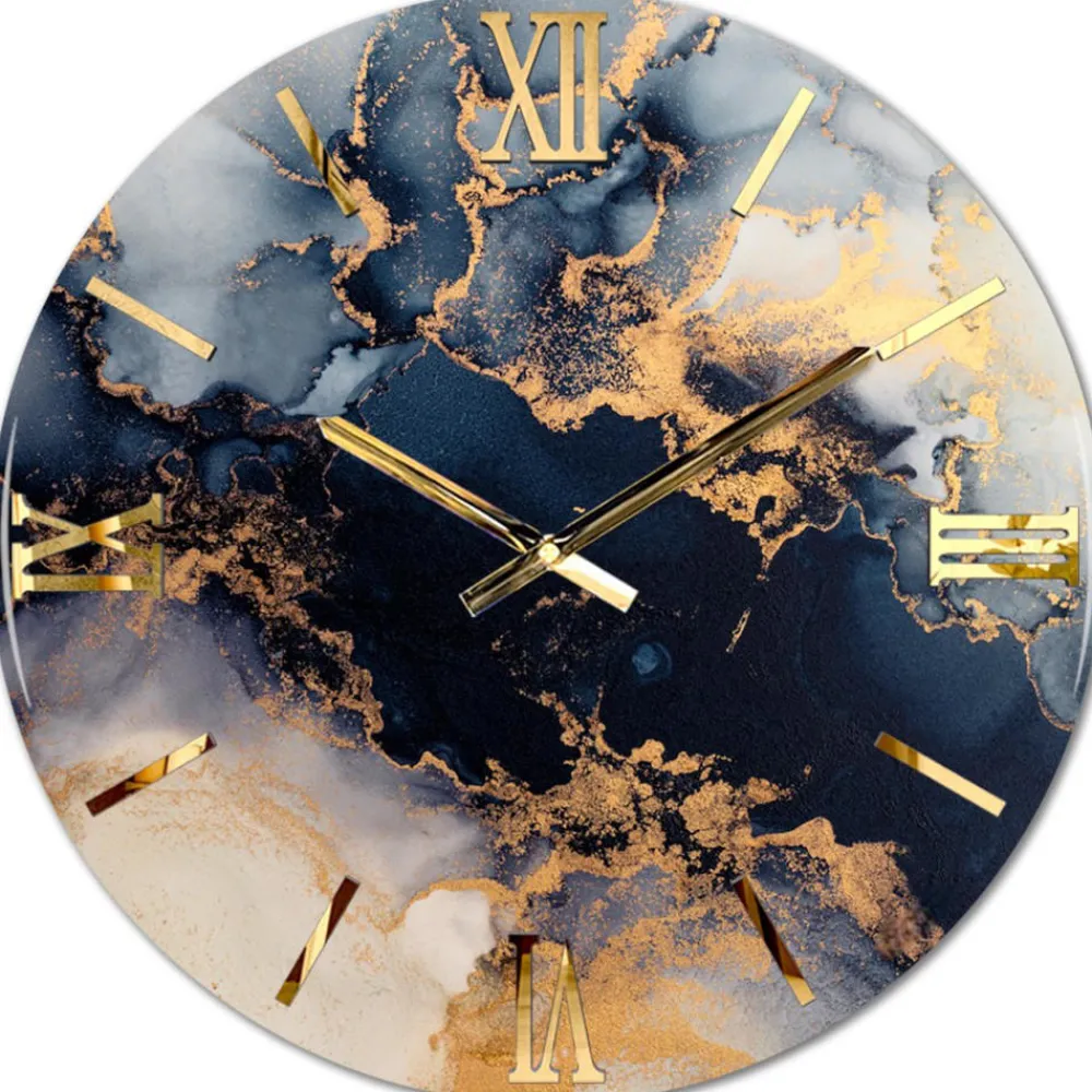 Orologi Da Parete Moderni-Selezionato da Mazzolaluce Orologio onde 60cm design moderno da parete in resina numeri oro