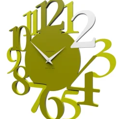Orologi Da Parete Moderni-Selezionato da Mazzolaluce Orologio particolare da parete legno colore verde oliva