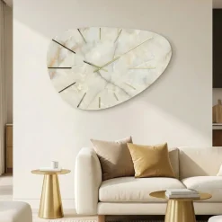 Orologi Da Parete Moderni-Selezionato da Mazzolaluce Orologio per grande parete 110x71 effetto marmo sagomato