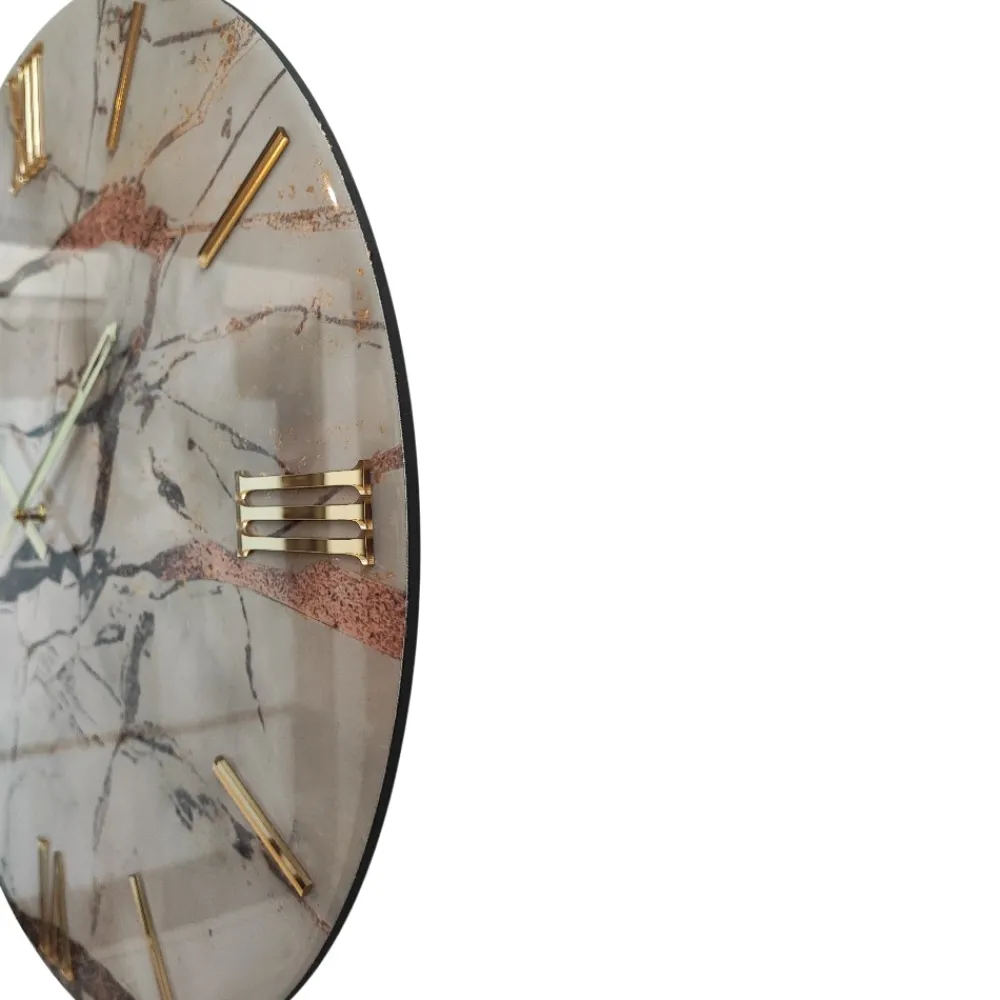 Orologi Da Parete Moderni-Selezionato da Mazzolaluce Orologio per parete 40cm elegance gold moderno rotondo in resina