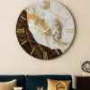 Orologi Da Parete Moderni-Selezionato da Mazzolaluce Orologio per parete grande 80cm tondo marrone bianco moderno