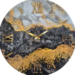 Orologi Da Parete Moderni-Selezionato da Mazzolaluce Orologio per parete prime design effetto marmo oro 60cm