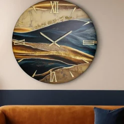 Orologi Da Parete Moderni-Selezionato da Mazzolaluce Orologio plutone 80cm per parete effetto marmo multicolor