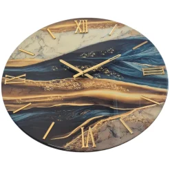 Orologi Da Parete Moderni-Selezionato da Mazzolaluce Orologio plutone 80cm per parete effetto marmo multicolor