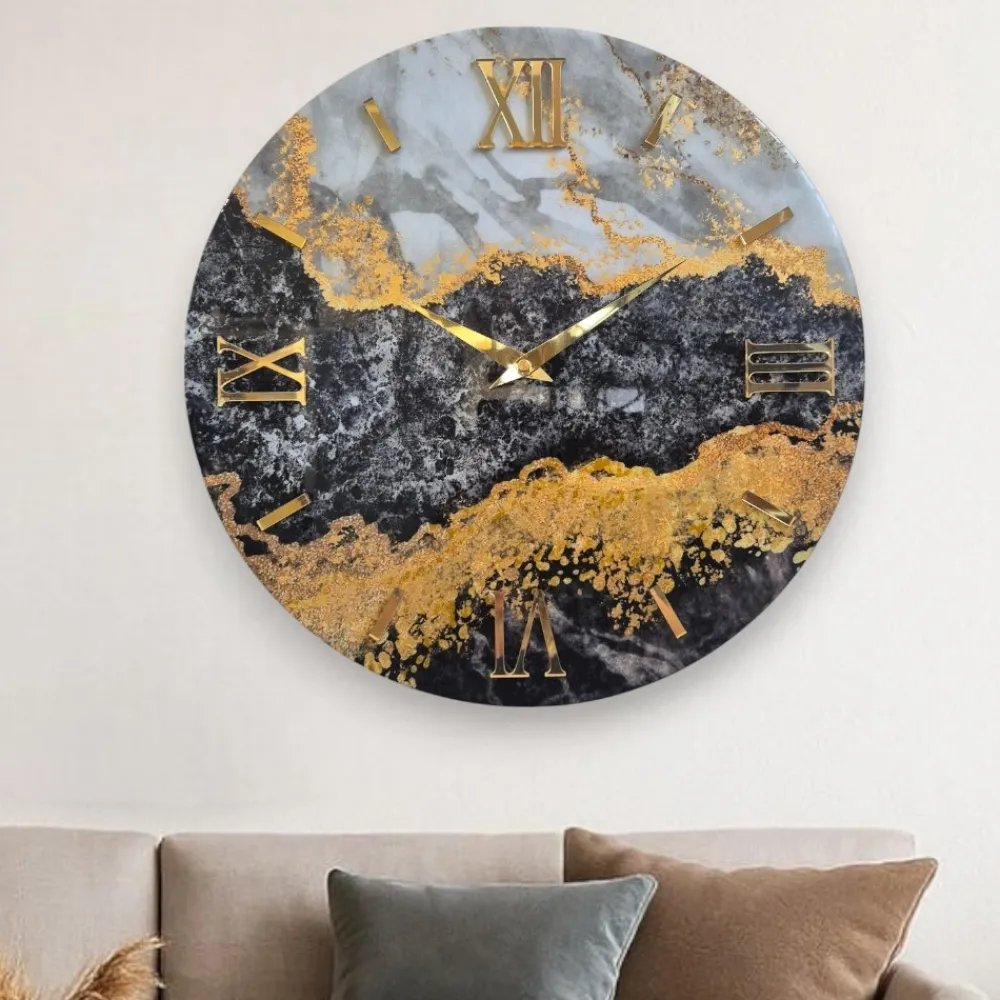 Orologi Da Parete Moderni-Selezionato da Mazzolaluce Orologio prime da parete 40cm design effetto marmo