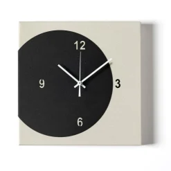 Orologi Da Parete Moderni-Selezionato da Mazzolaluce Orologio quadrato da muro 28x28 cm design moderno nero e avorio