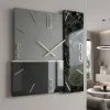 Orologi Da Parete Moderni-Selezionato da Mazzolaluce Orologio quadrato da parete 80cm legno specchio resina grigio effetto marmo