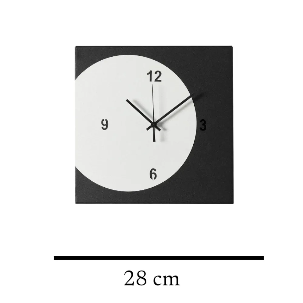 Orologi Da Parete Moderni-Selezionato da Mazzolaluce Orologio quadrato da parete design moderno nero e avorio