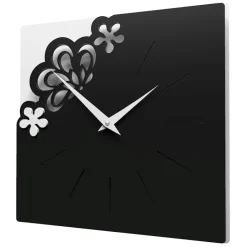 Orologi Da Parete Moderni-Selezionato da Mazzolaluce Orologio quadrato moderno da parete legno colore nero