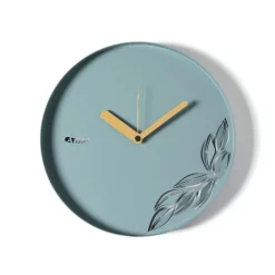 Orologi Da Parete Moderni-Selezionato da Mazzolaluce Orologio rotondo da muro verde moderno con foglie