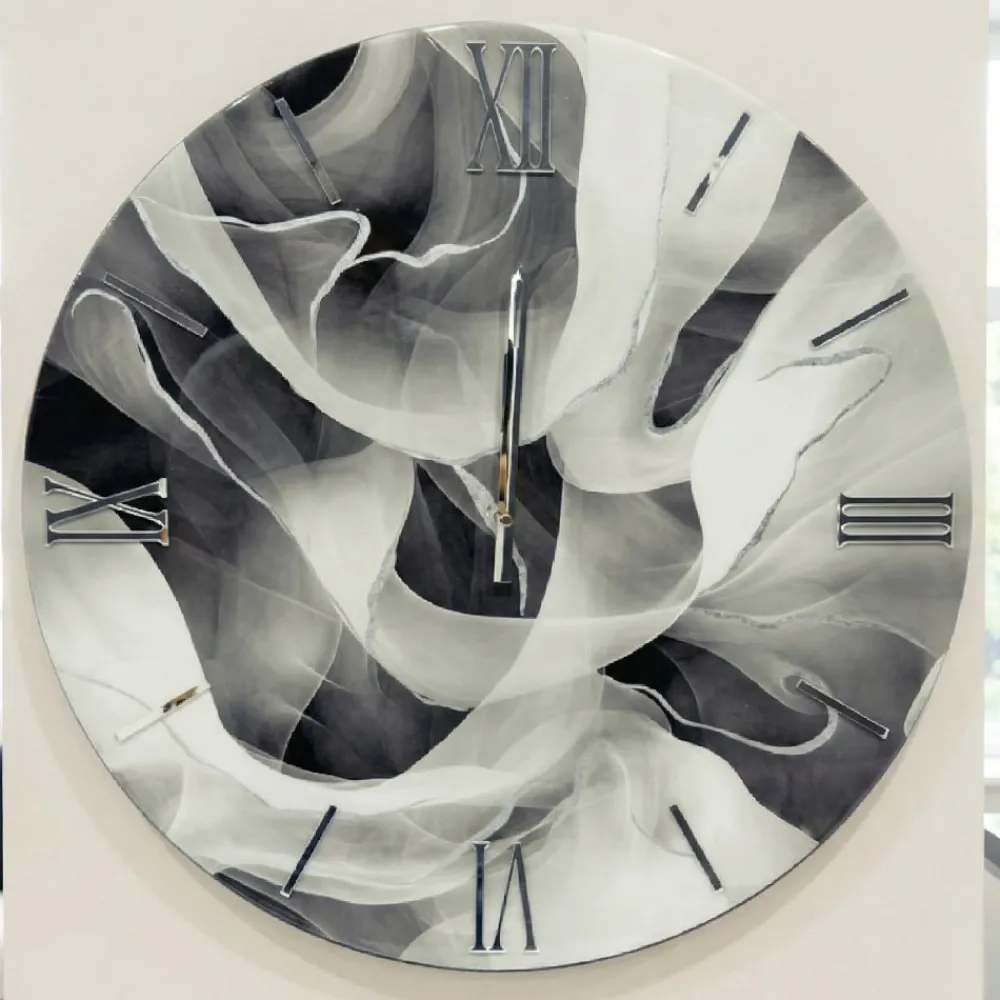 Orologi Da Parete Moderni-Selezionato da Mazzolaluce Orologiorotondo da parete 60cm in resina grigio nero moderno