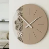 Orologi Da Parete Moderni-Selezionato da Mazzolaluce Orologio rotondo da parete design moderno legno caffelatte