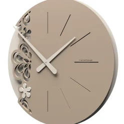 Orologi Da Parete Moderni-Selezionato da Mazzolaluce Orologio rotondo da parete design moderno legno caffelatte