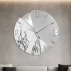 Orologi Da Parete Moderni-Selezionato da Mazzolaluce Orologio rotondo da parete design particolare effetto marmo grigio